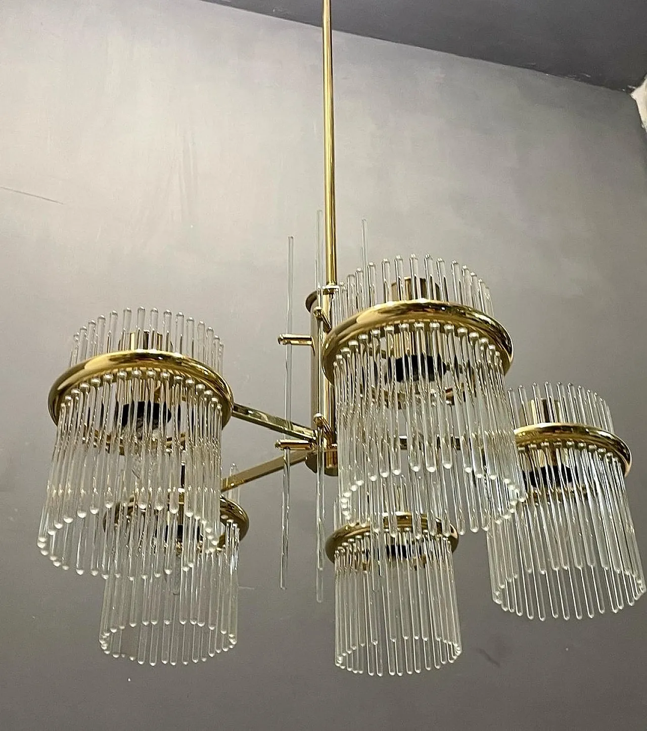 Mid-Century Italian Murano glass chandelier, 1980s 4