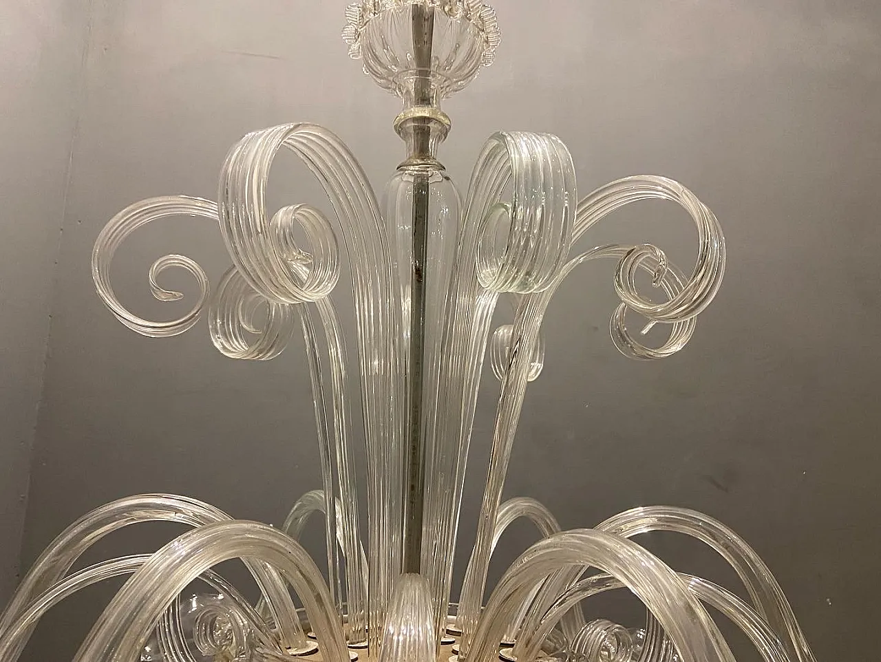 Large Murano glass chandelier, Venice, 1960s 3
