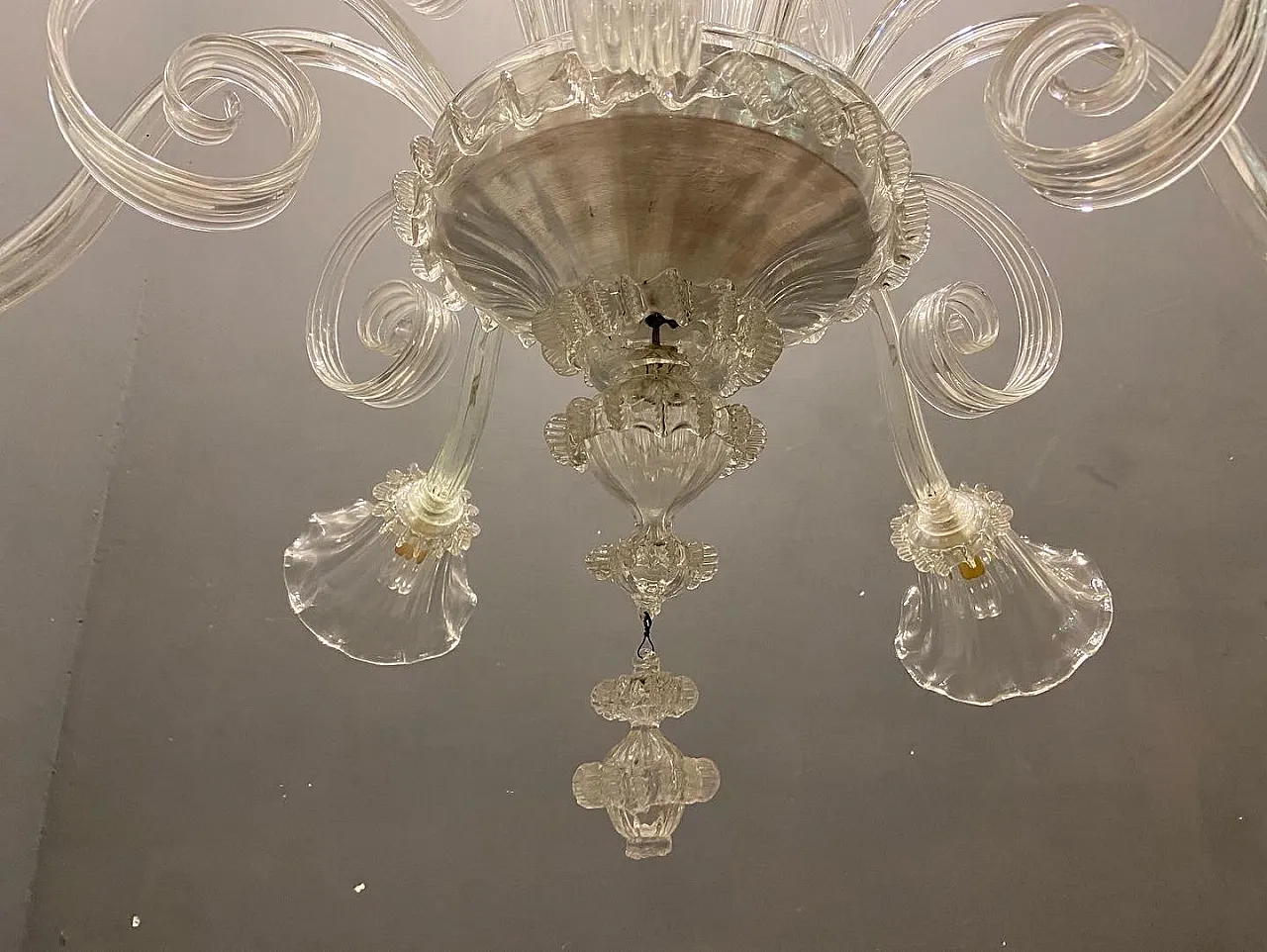 Large Murano glass chandelier, Venice, 1960s 9