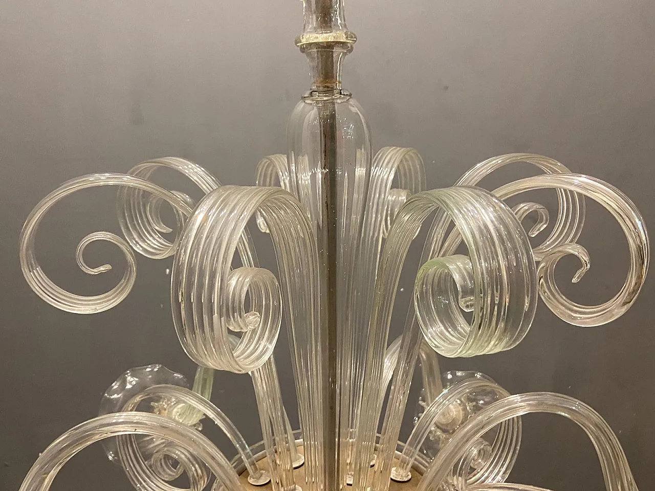 Large Murano glass chandelier, Venice, 1960s 10