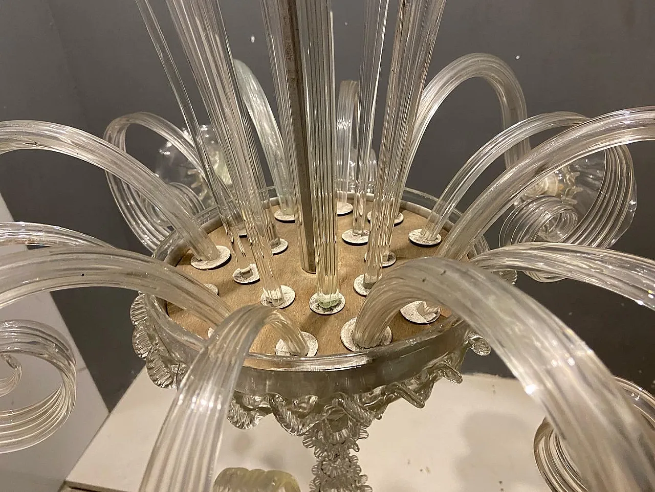 Large Murano glass chandelier, Venice, 1960s 12