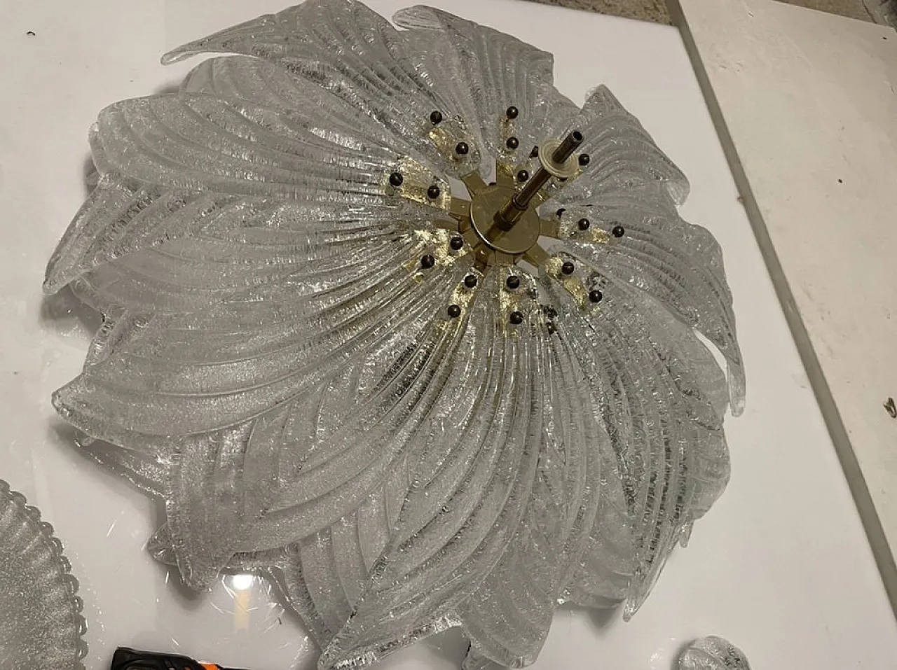 Large recessed lamp in Murano glass, 1960s 3