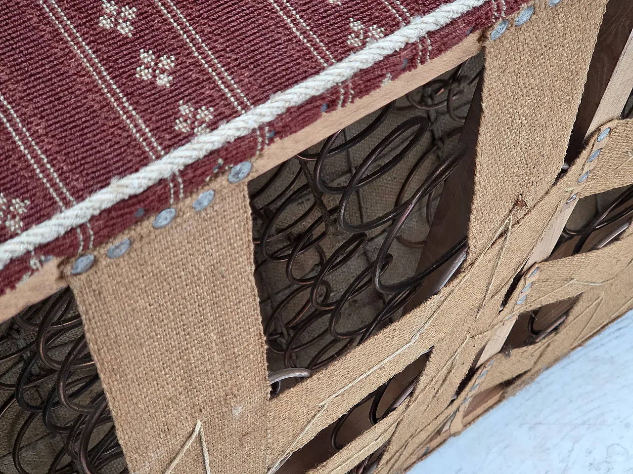 Danish 3-seater sofa in red furniture wool and beech wood, 1960s 22