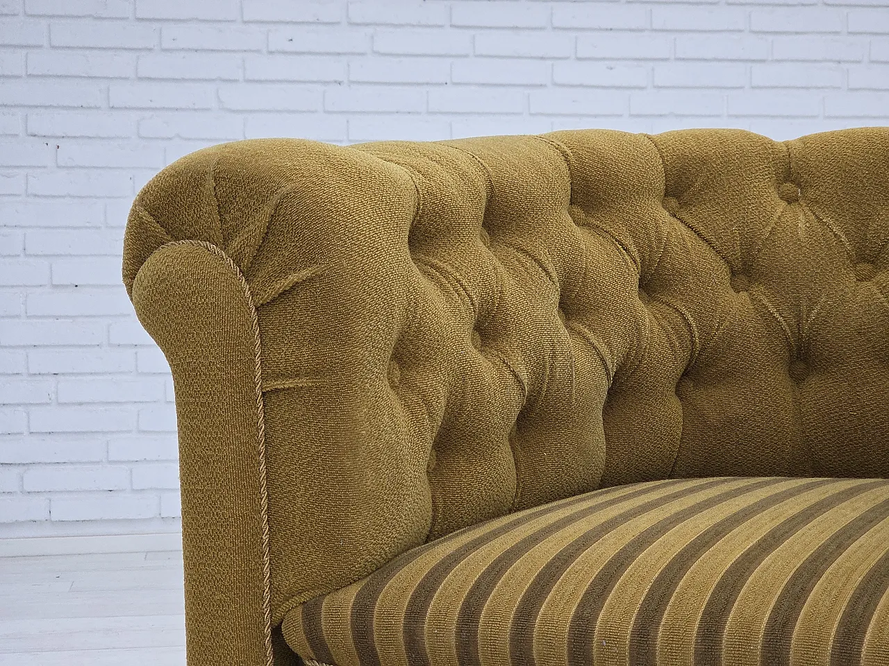 Danish relaxation armchair in green wool and ash wood, 1950s 17