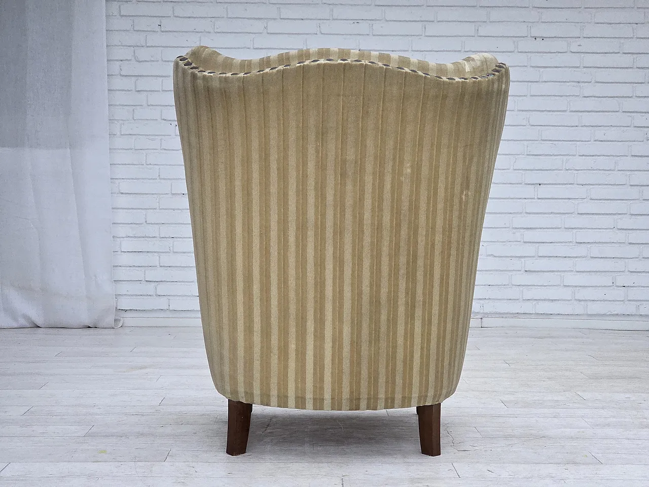 Danish armchair in light green velvet and beech wood, 1960s 10