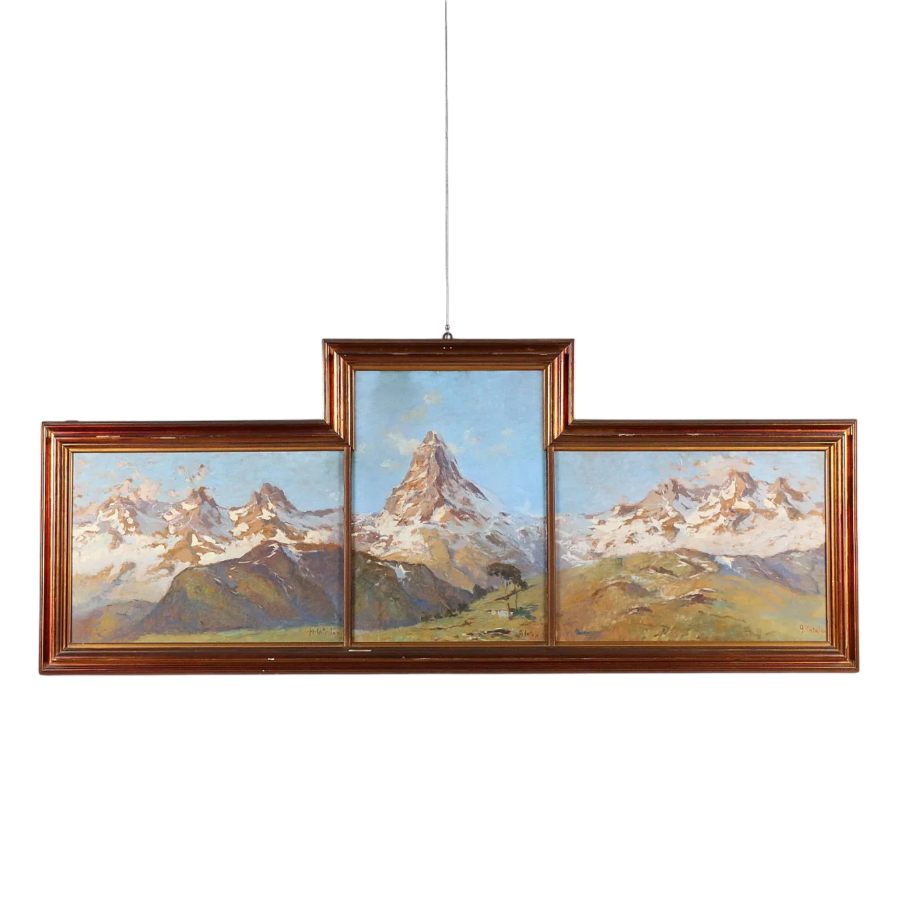 3 Dipinti ad olio su cartone, con cornice, '900 11