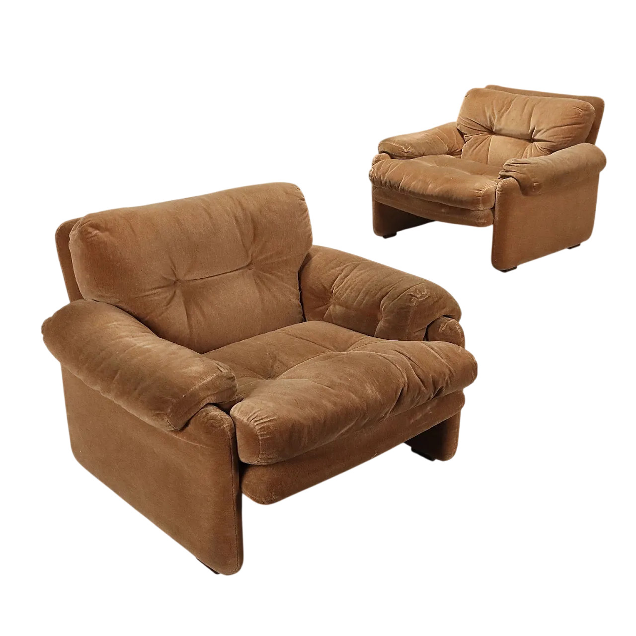 Coppia di poltrone di Scarpa in espanso e tessuto, '900 11