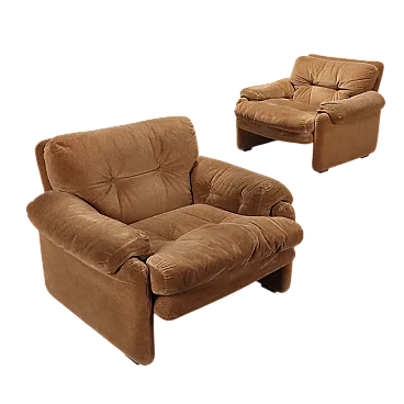 Coppia di poltrone di Scarpa in espanso e tessuto, '900