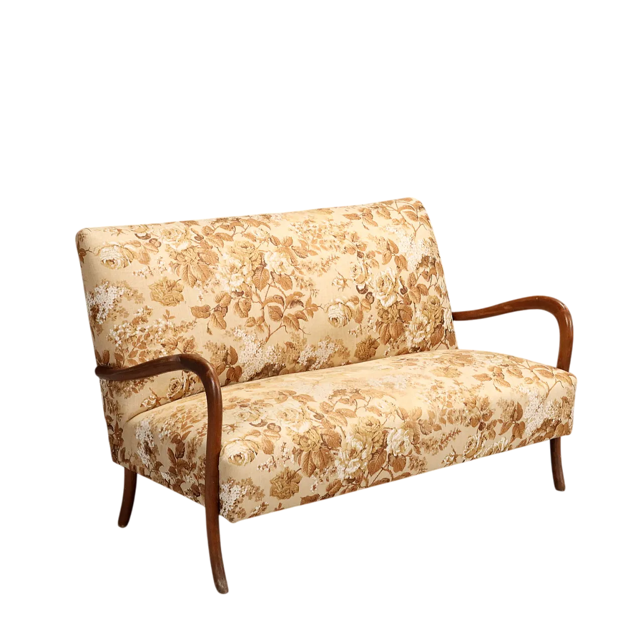 Divano in faggio, espanso e tessuto, '900 9