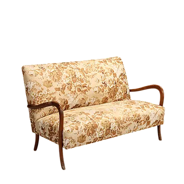 Divano in faggio, espanso e tessuto, '900