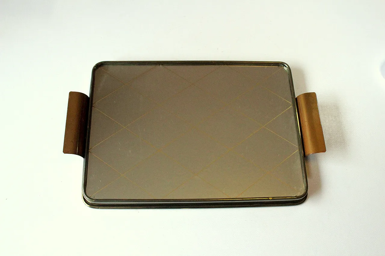 Vassoio a specchio  da portata per cocktail, anni '50 1