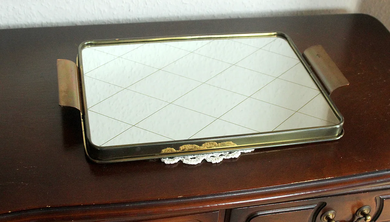 Vassoio a specchio  da portata per cocktail, anni '50 2