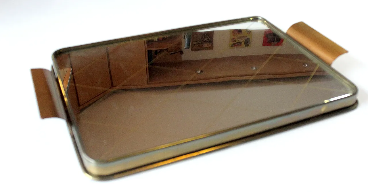 Vassoio a specchio  da portata per cocktail, anni '50 3