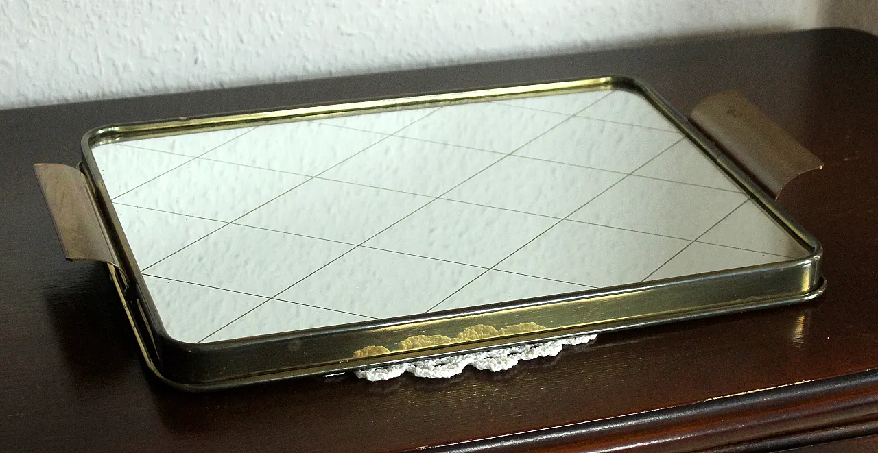 Vassoio a specchio  da portata per cocktail, anni '50 5