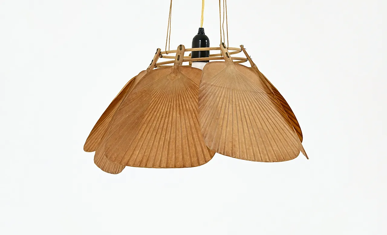 Lampada a sospensione Uchiwa "Shichi" di Ingo Maurer per Design M, anni '70 6