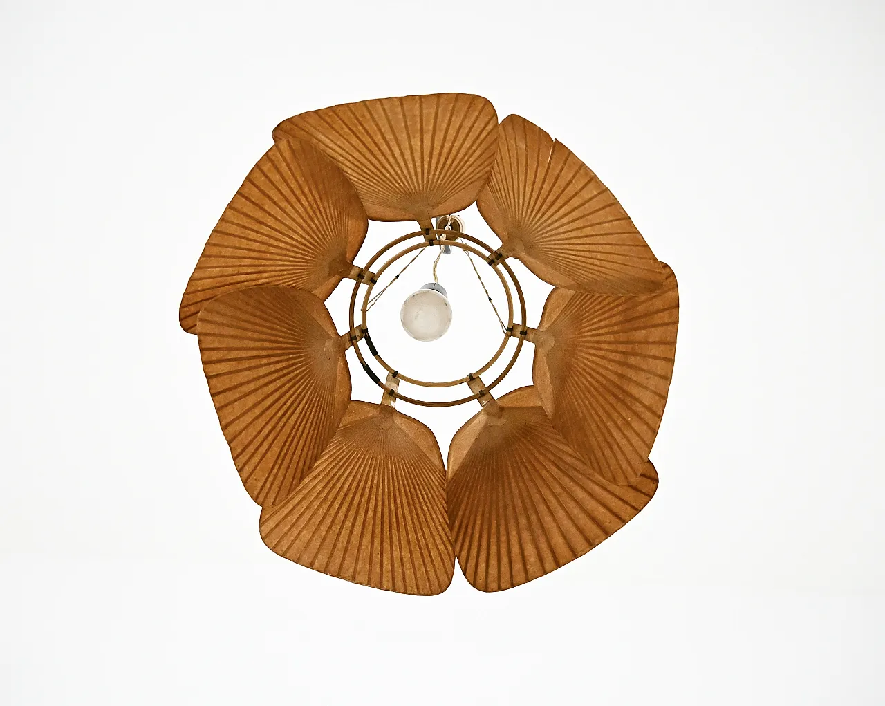 Lampada a sospensione Uchiwa "Shichi" di Ingo Maurer per Design M, anni '70 7
