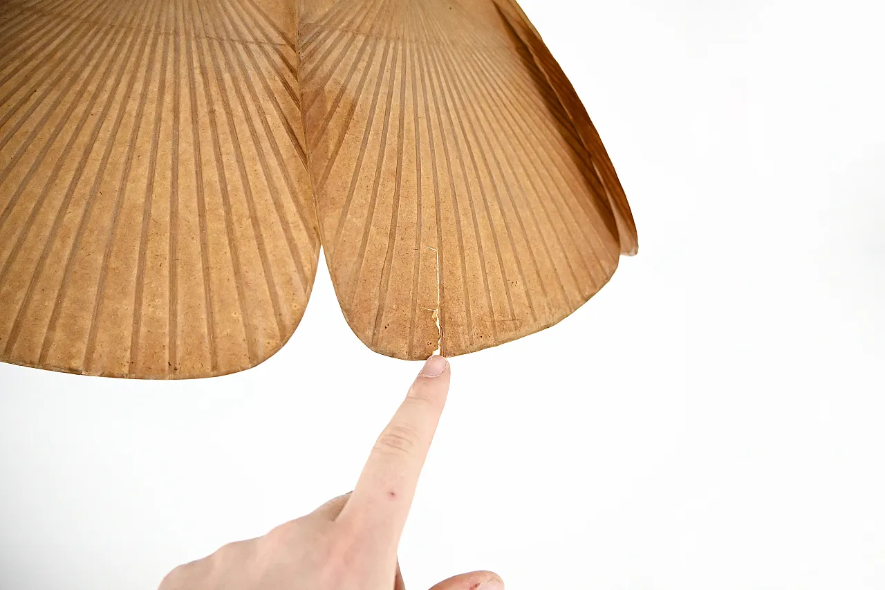 Lampada a sospensione Uchiwa "Shichi" di Ingo Maurer per Design M, anni '70 12