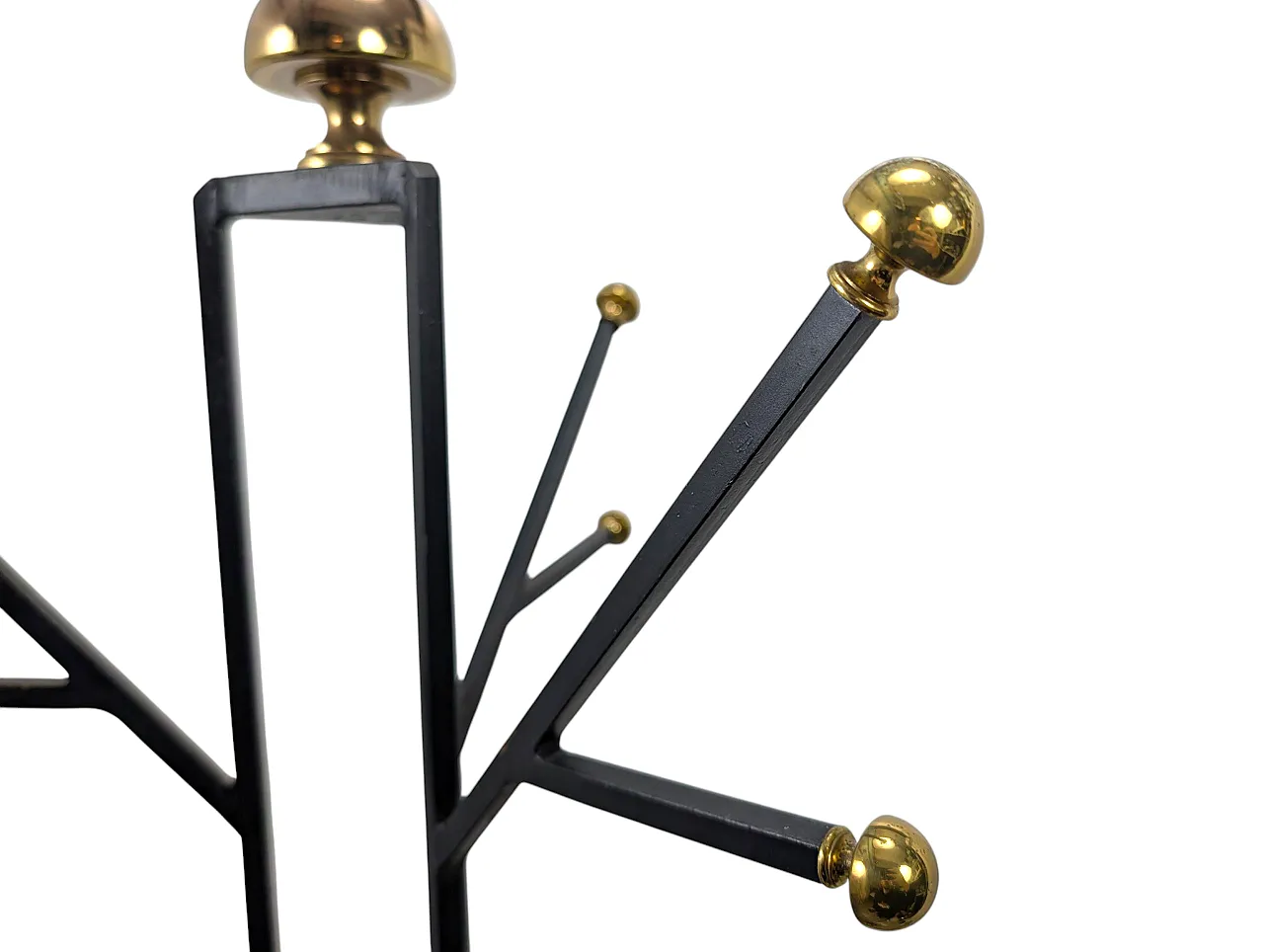 Iron and brass floor coat hanger, 1950s 3