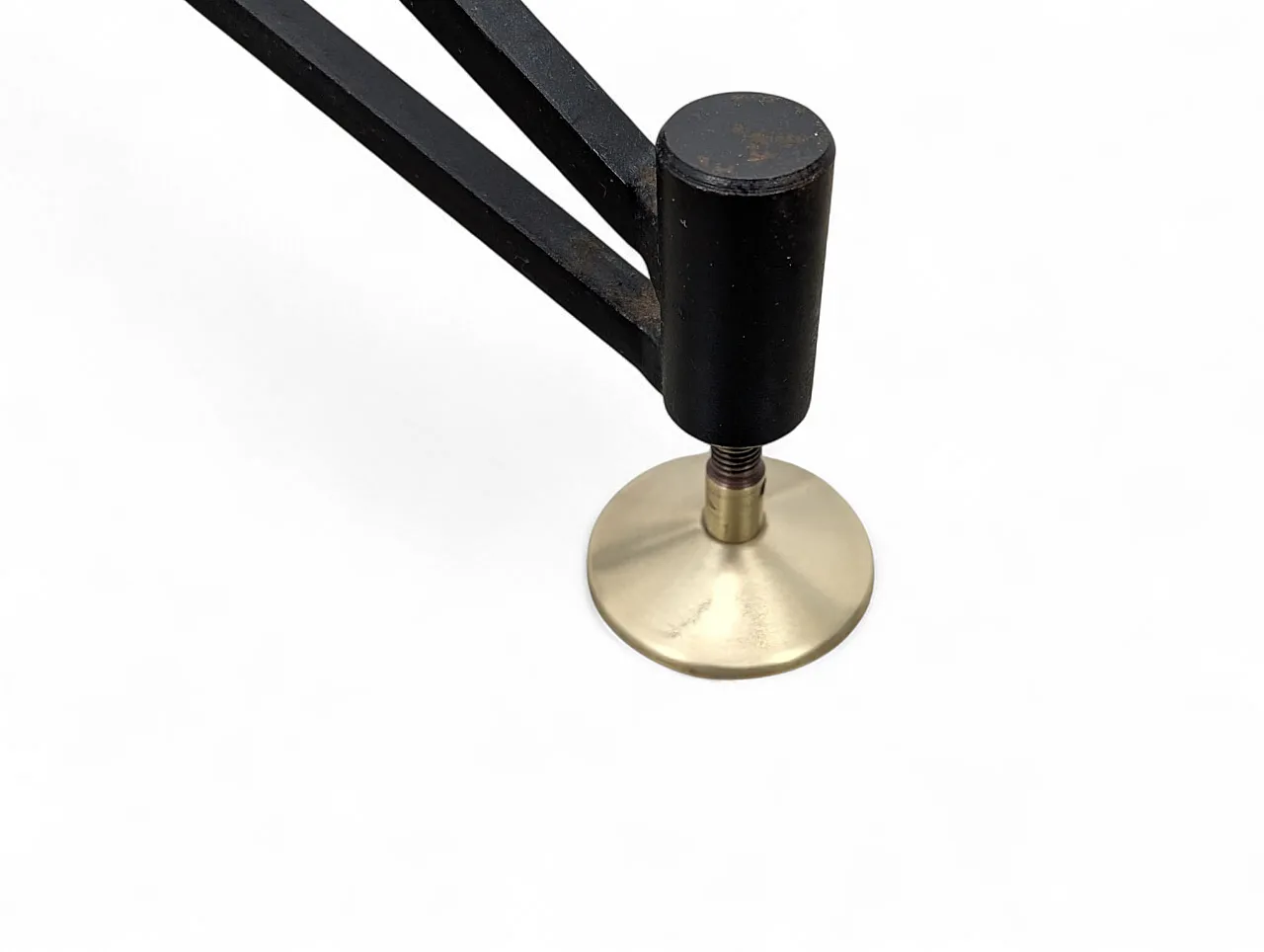 Iron and brass floor coat hanger, 1950s 4