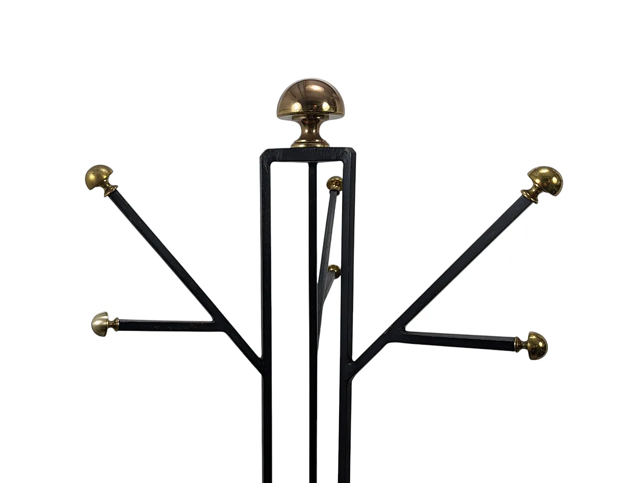 Iron and brass floor coat hanger, 1950s 6