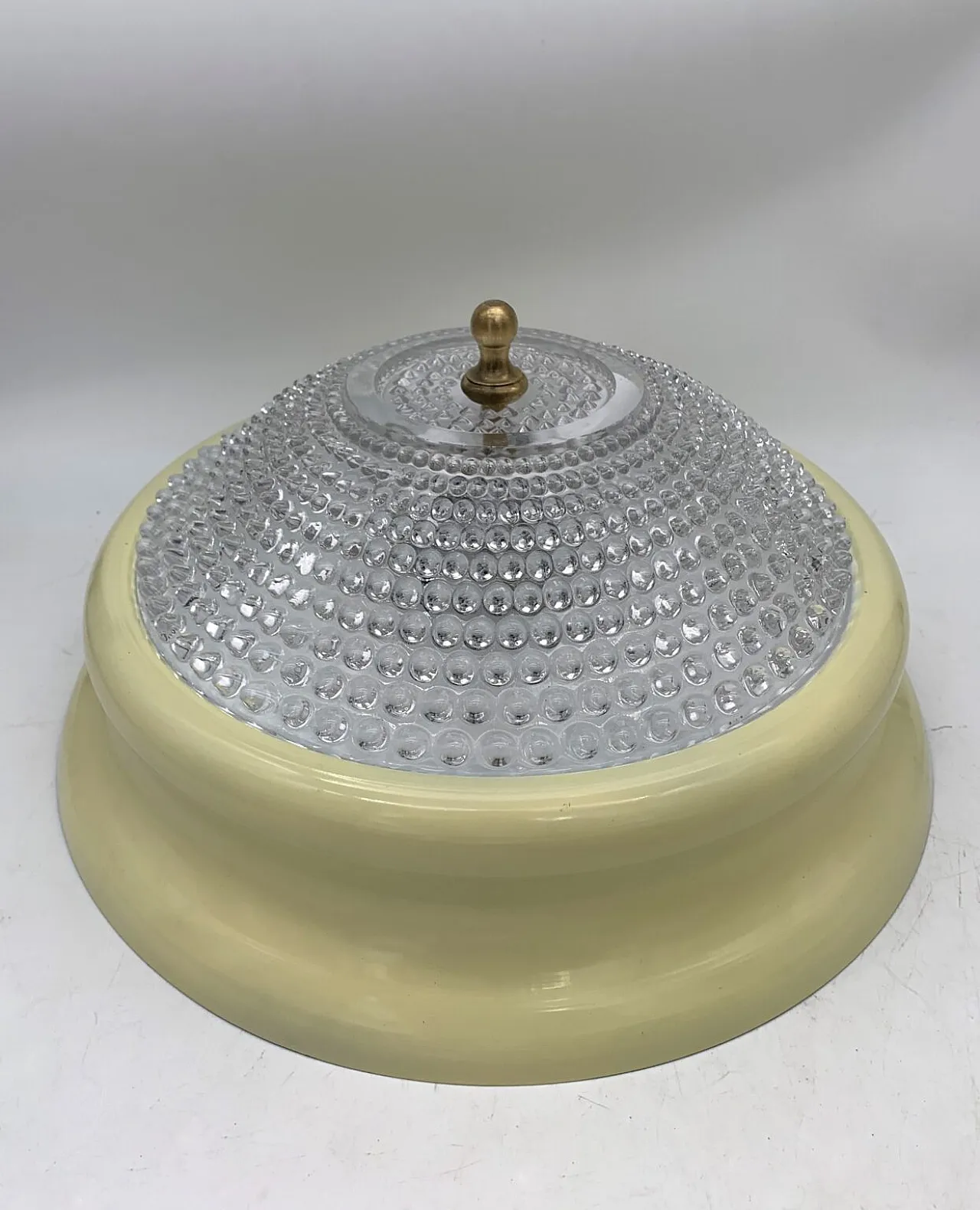 Pair of creamy white ceiling lights, 1960s 3