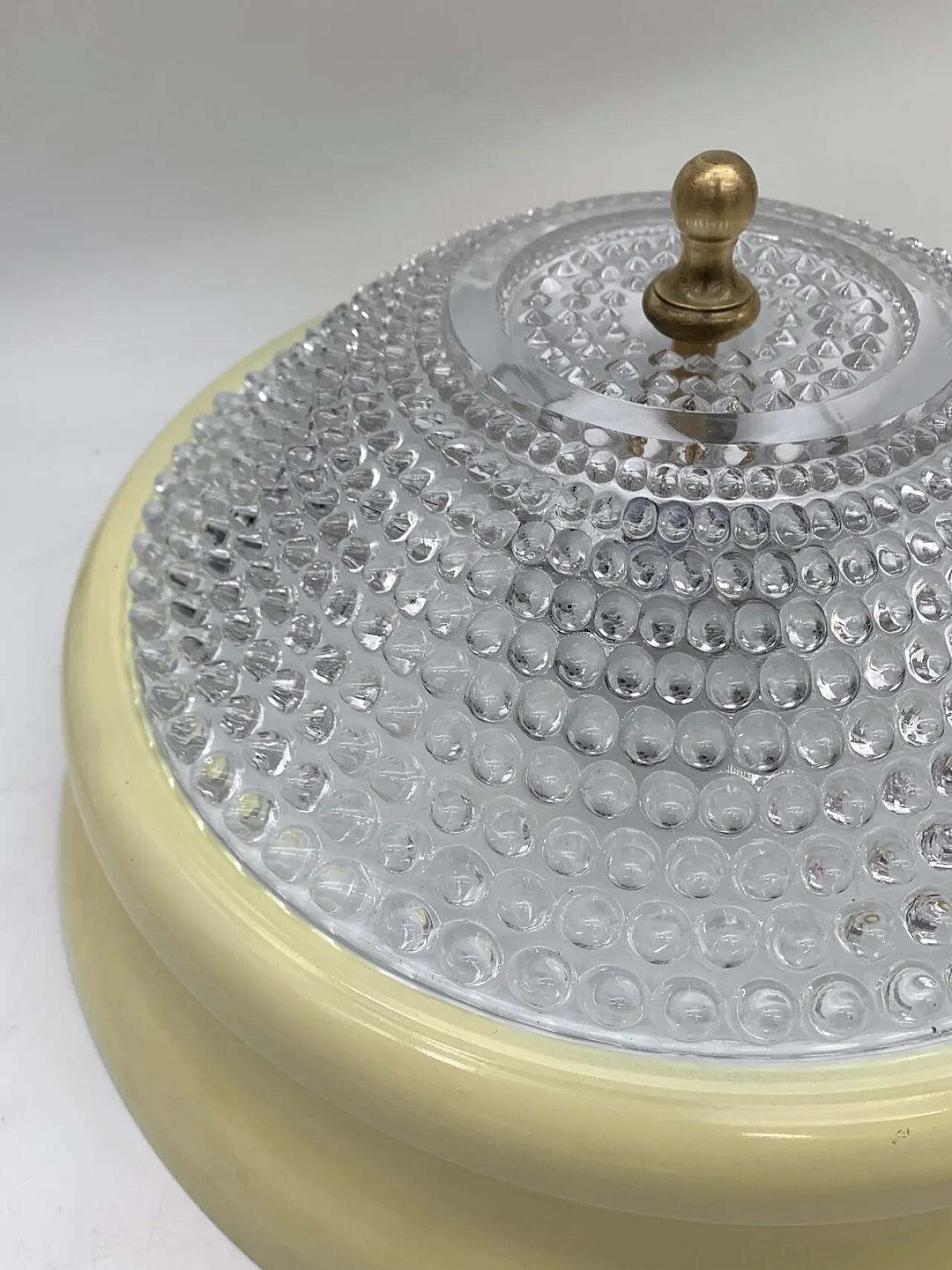 Pair of creamy white ceiling lights, 1960s 4