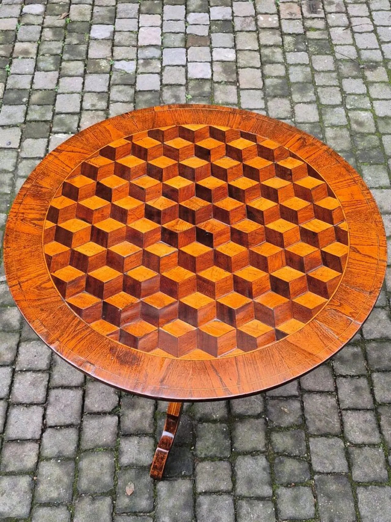 Rolino coffee table inlaid wood, 19th century 6