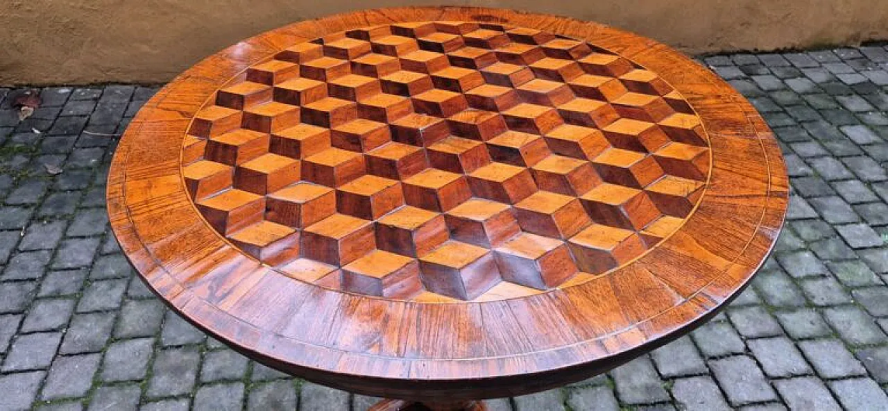 Rolino coffee table inlaid wood, 19th century 7