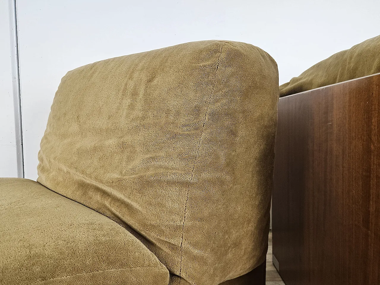 3 poltrone lounge in stoffa, anni '70 5