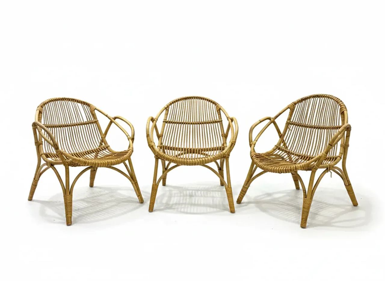 3 Retro armchairs with table, Alan Fuchs, 1960s 1