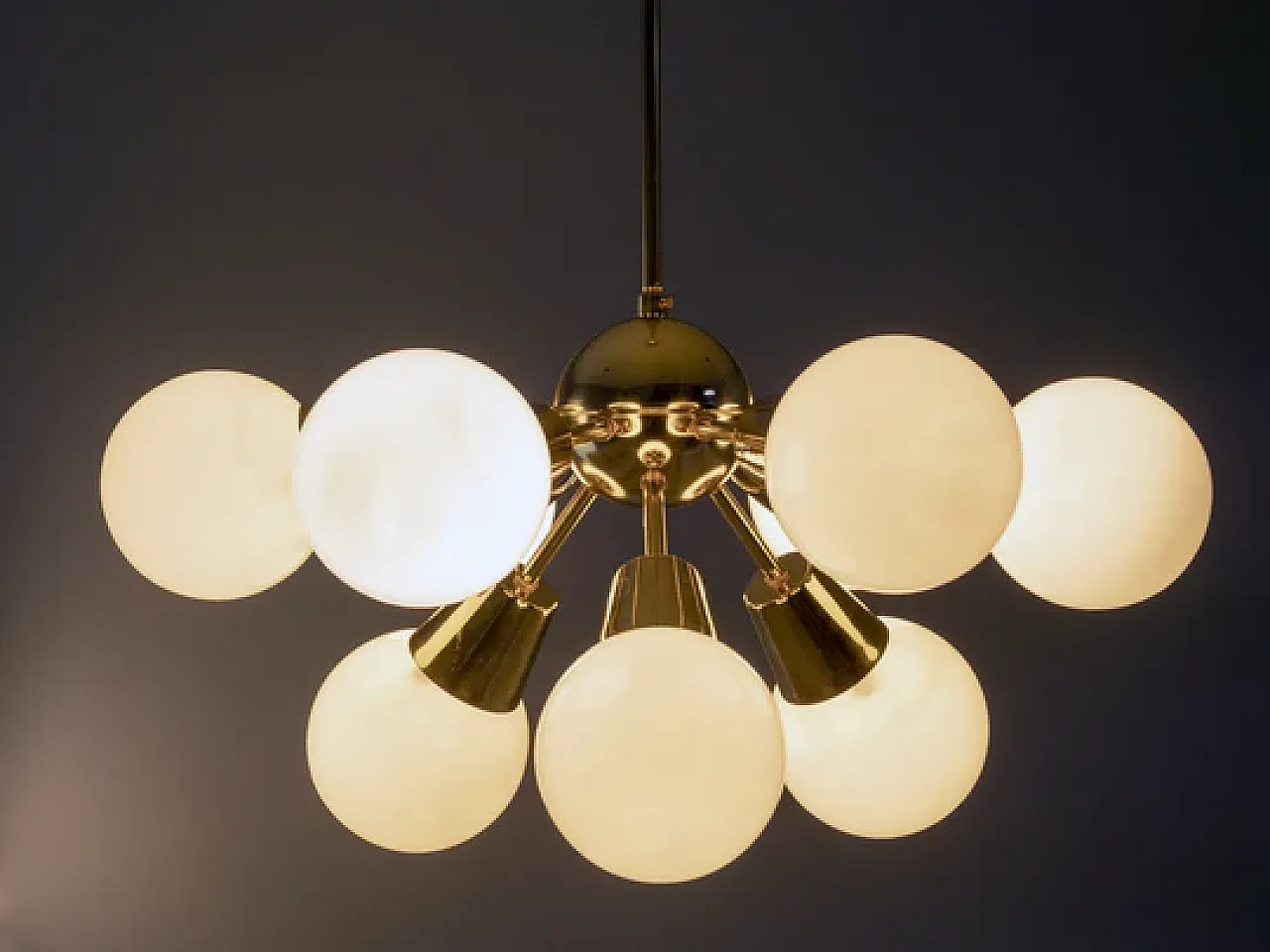 Lampadario Sputnik a nove bracci, Jaroslav Bejvl Sr, anni '70 2