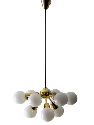 Lampadario Sputnik a nove bracci, Jaroslav Bejvl Sr, anni '70