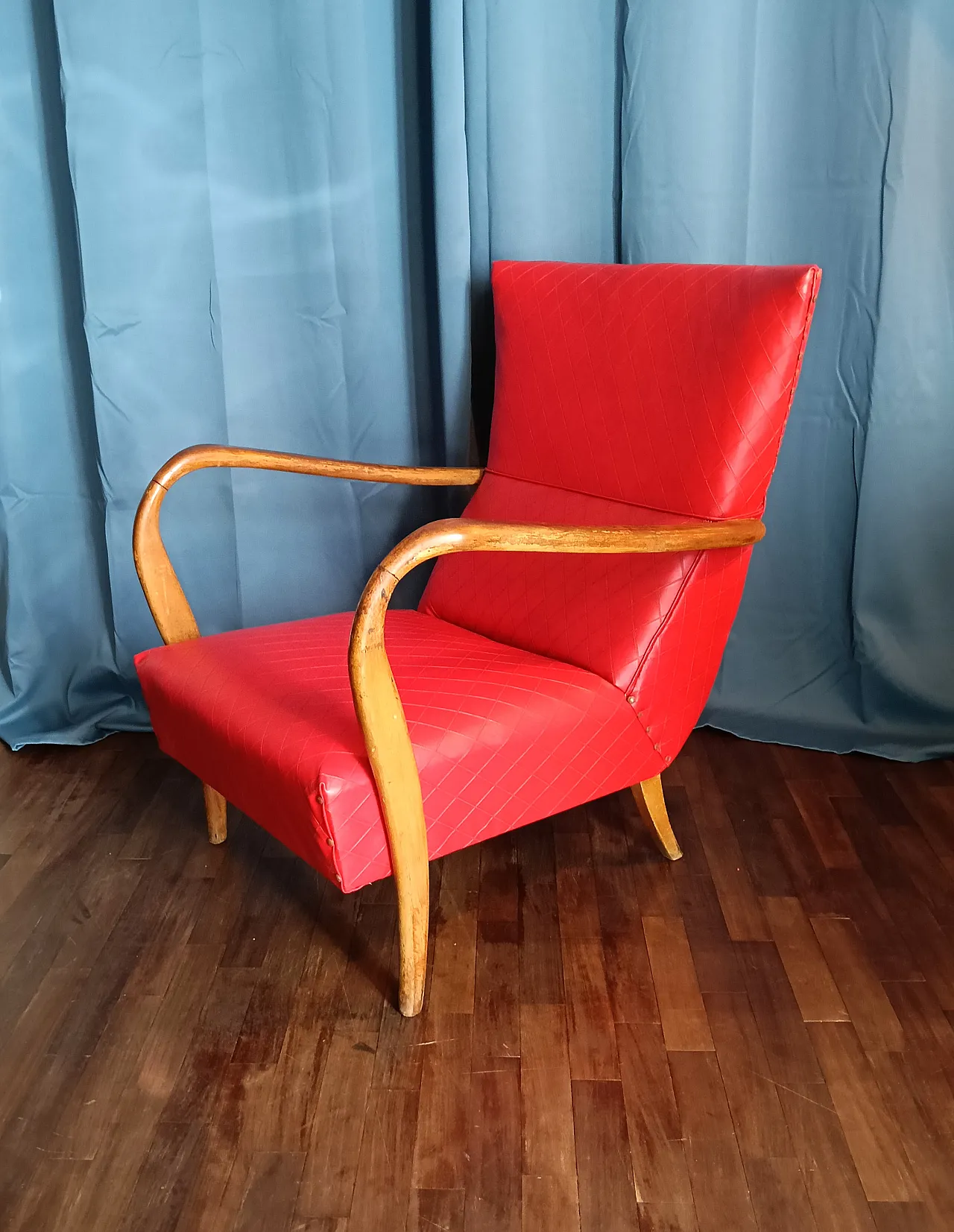 Poltrona in skai, stile William Ulrich, anni '50 1