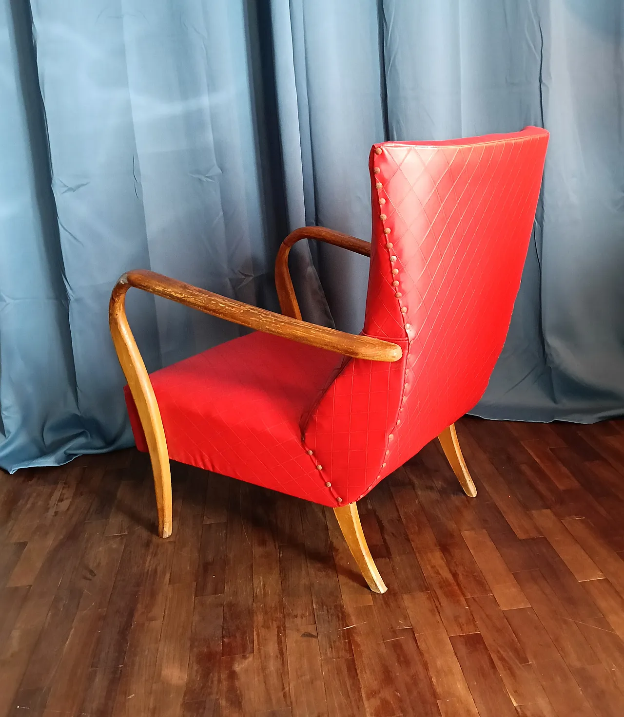 Poltrona in skai, stile William Ulrich, anni '50 2