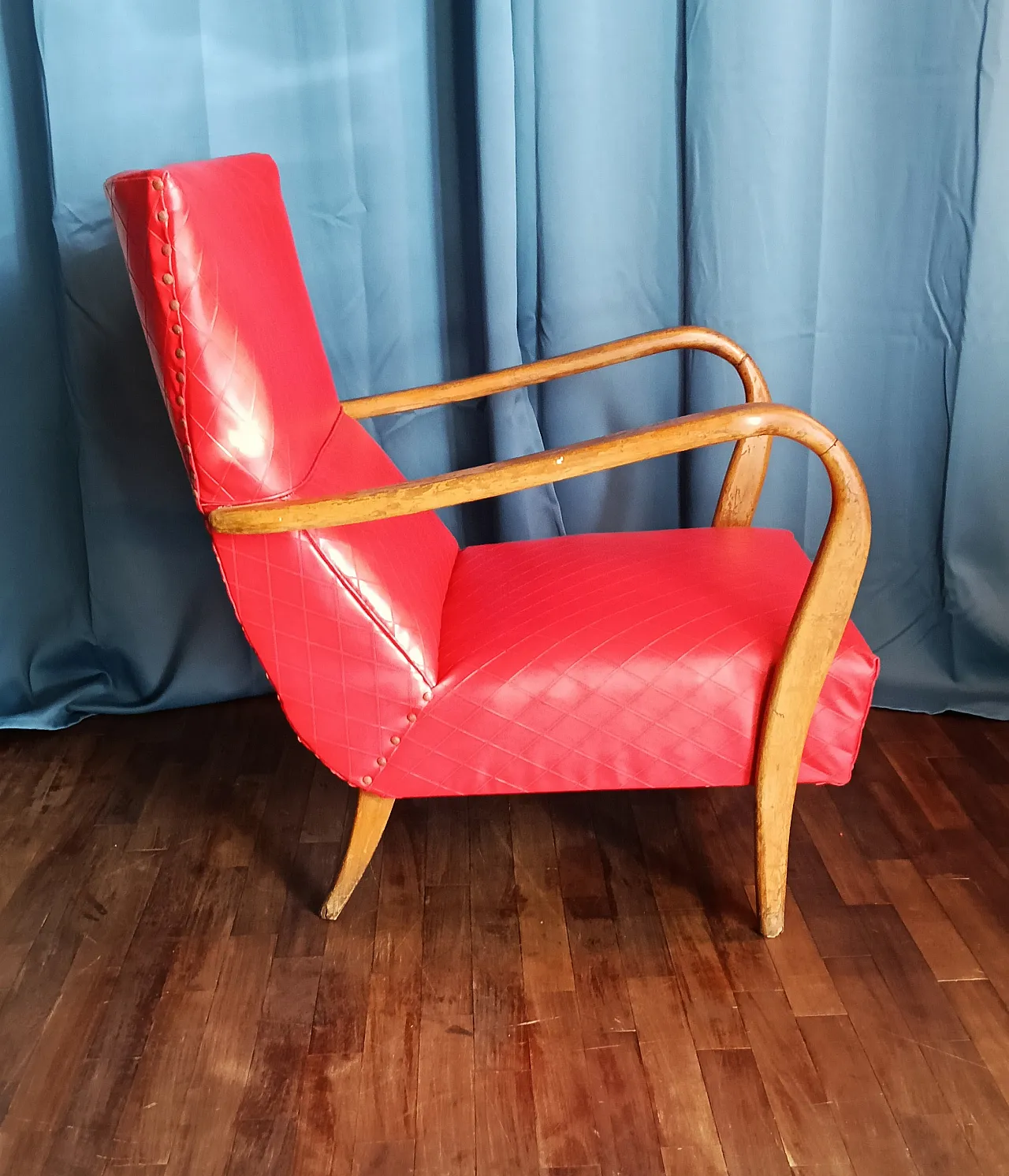 Poltrona in skai, stile William Ulrich, anni '50 3