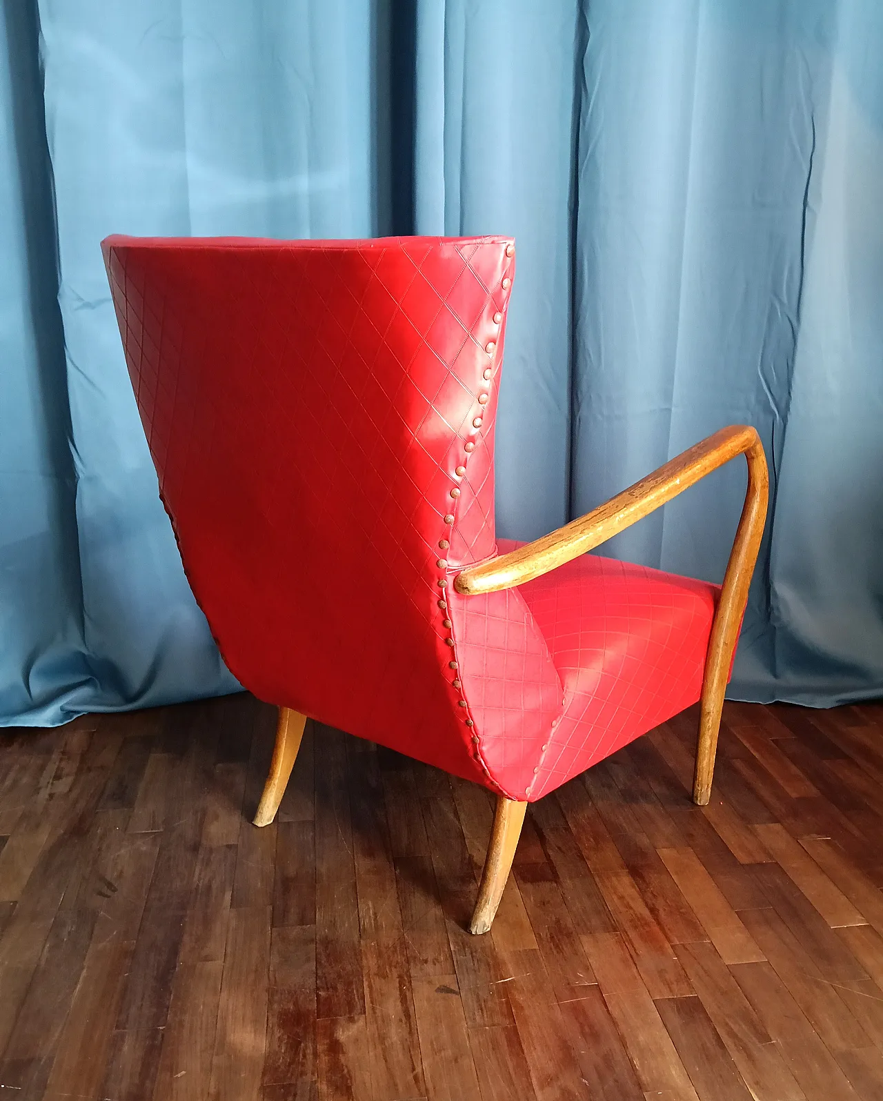 Poltrona in skai, stile William Ulrich, anni '50 5