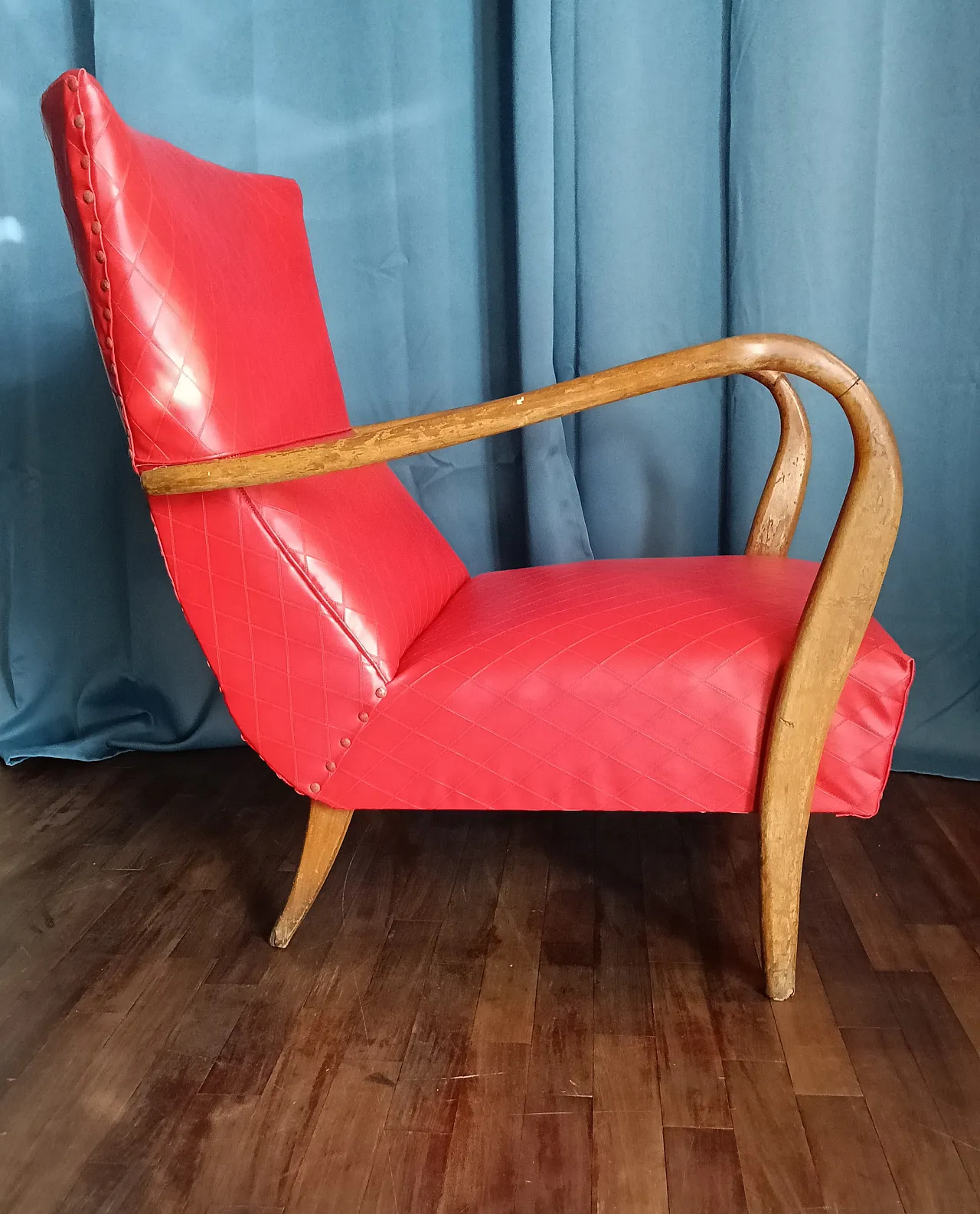 Poltrona in skai, stile William Ulrich, anni '50 7