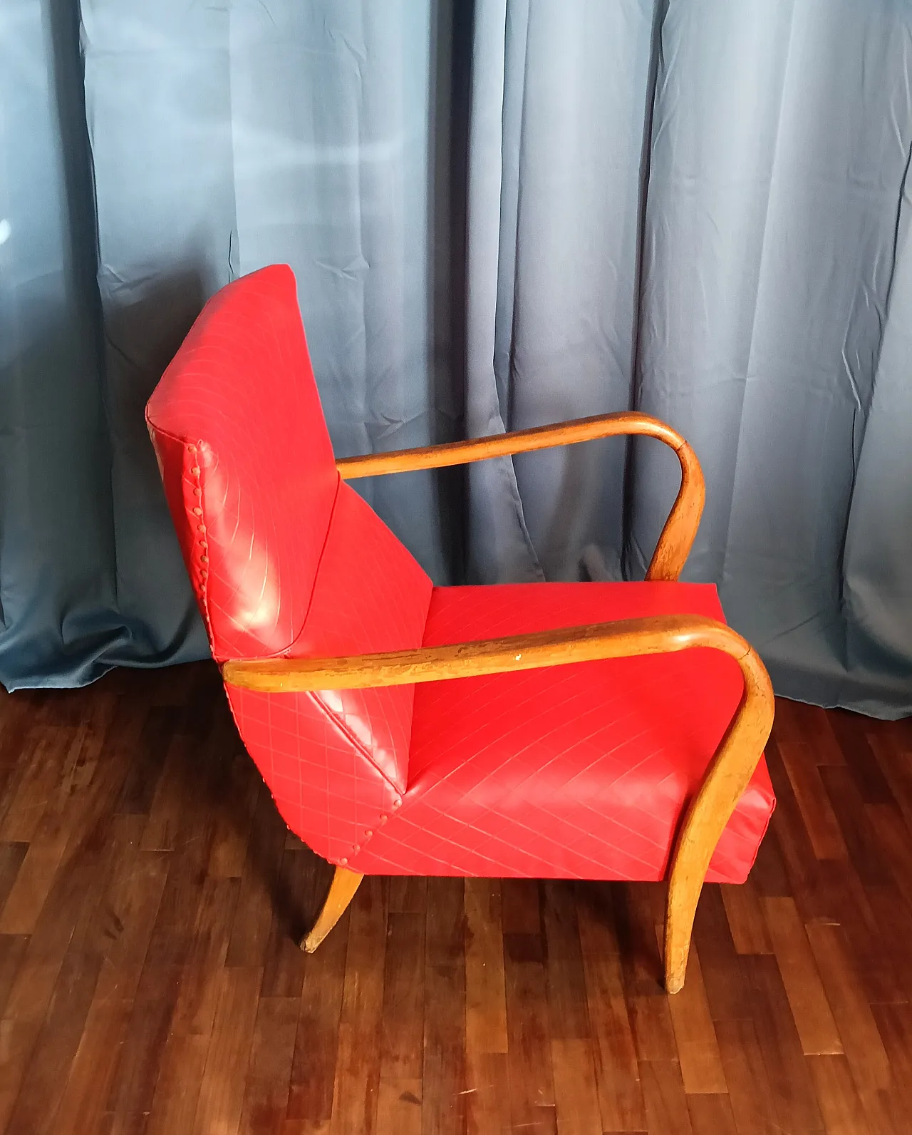 Poltrona in skai, stile William Ulrich, anni '50 8