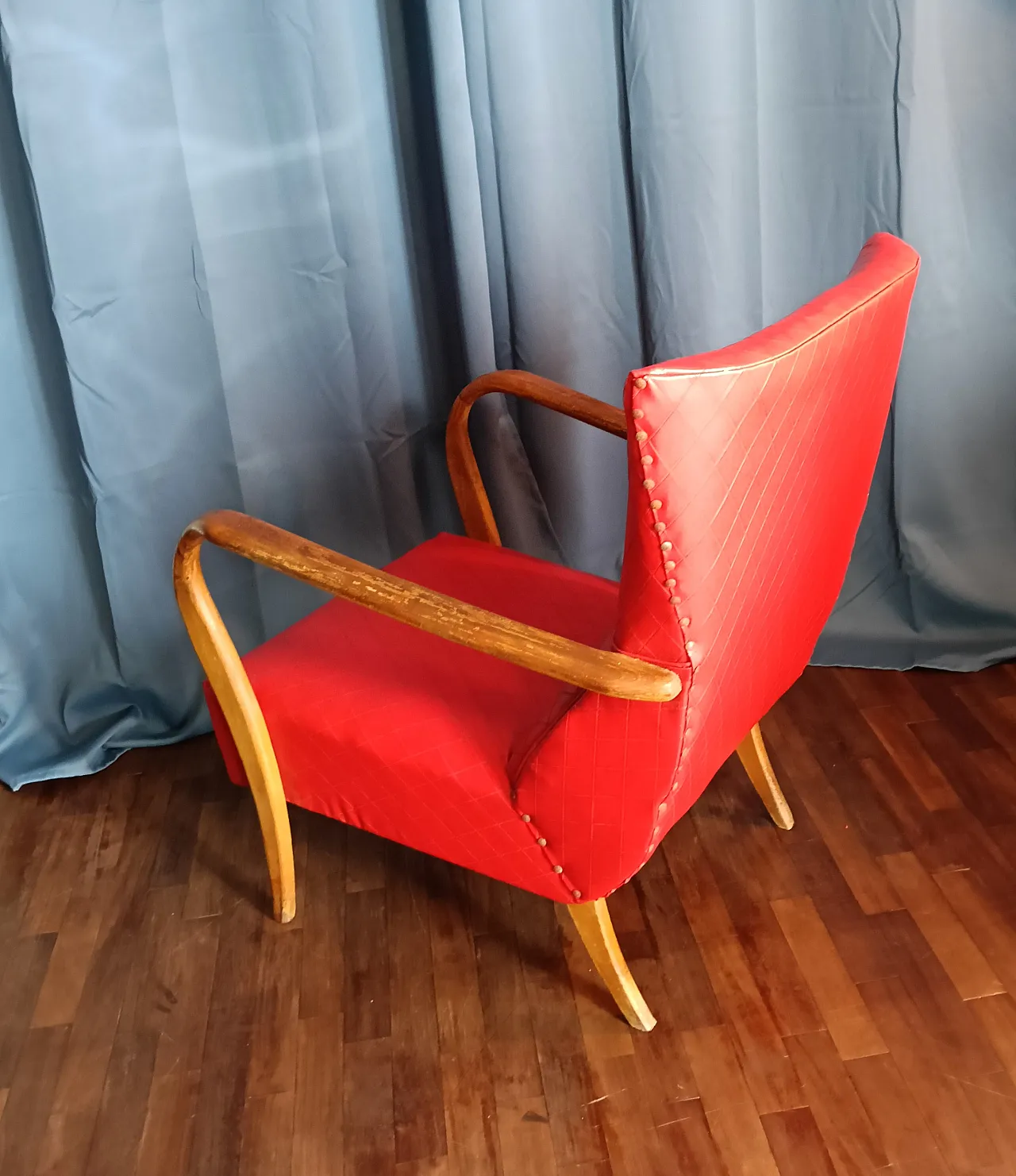 Poltrona in skai, stile William Ulrich, anni '50 9