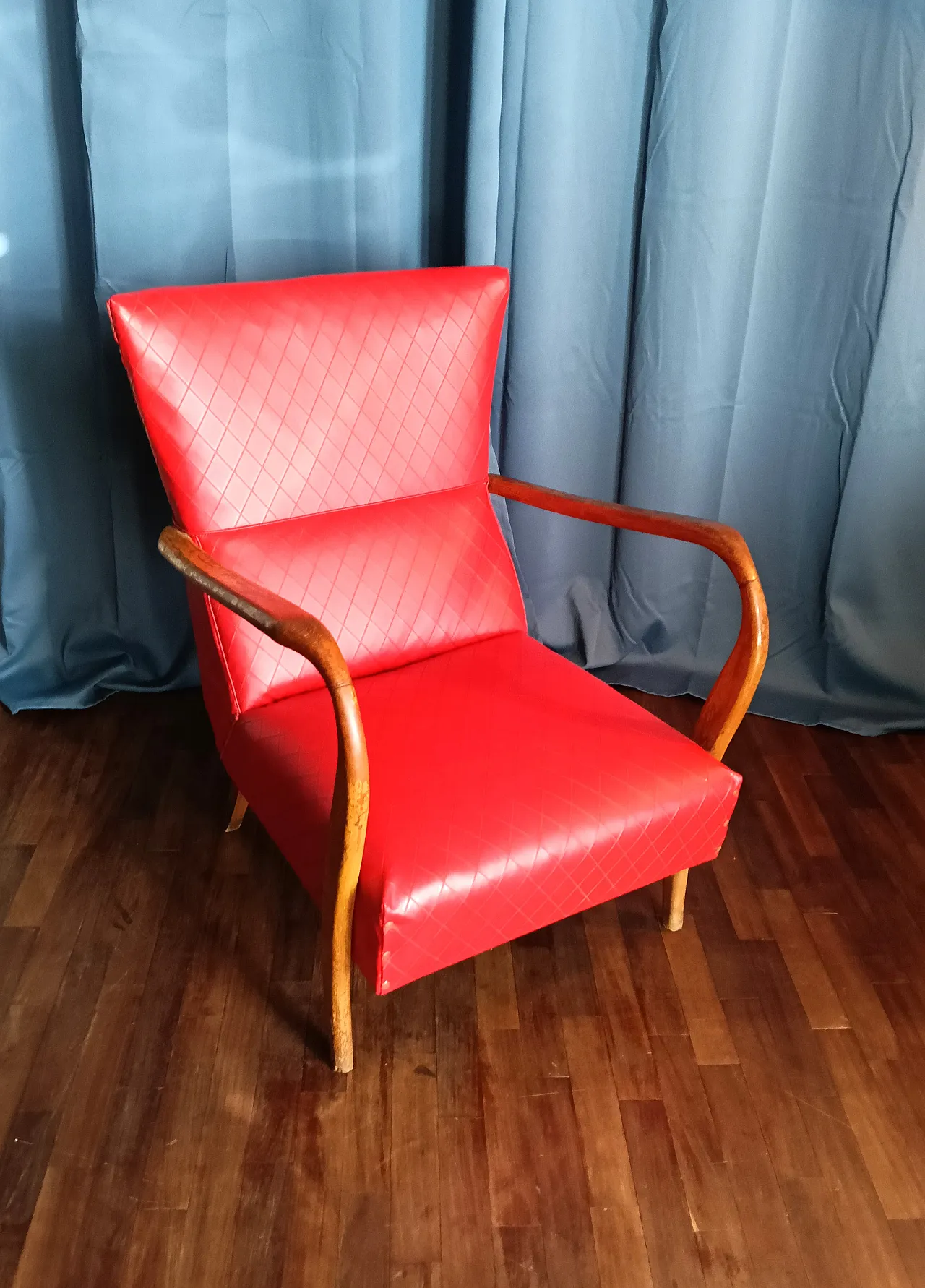 Poltrona in skai, stile William Ulrich, anni '50 11