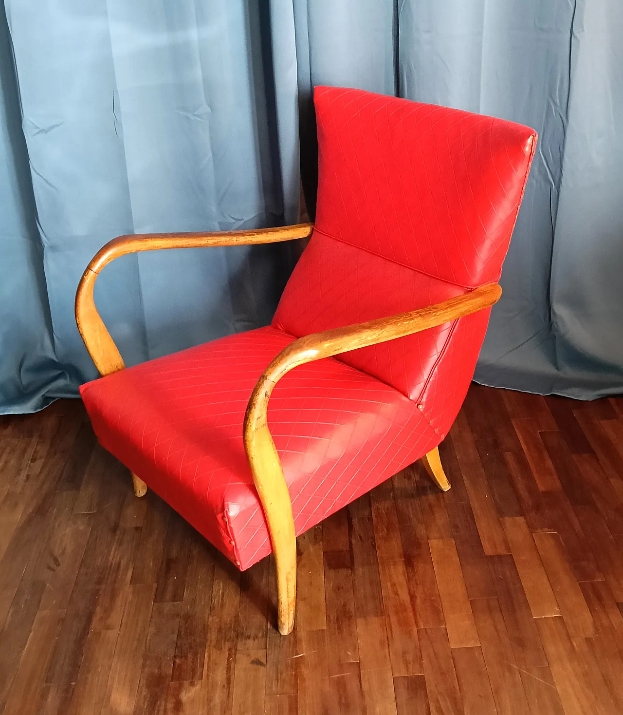 Poltrona in skai, stile William Ulrich, anni '50 12