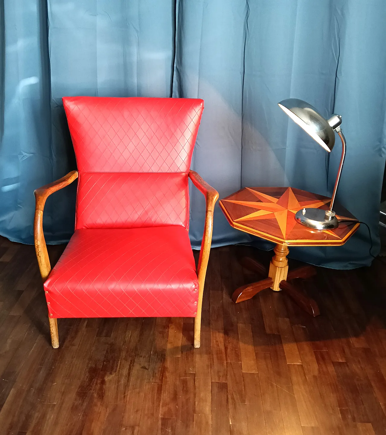 Poltrona in skai, stile William Ulrich, anni '50 13