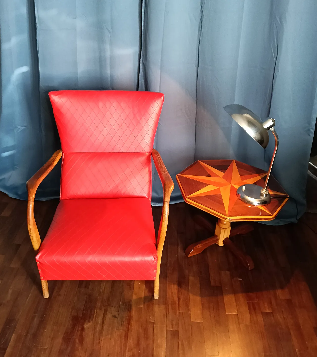 Poltrona in skai, stile William Ulrich, anni '50 23