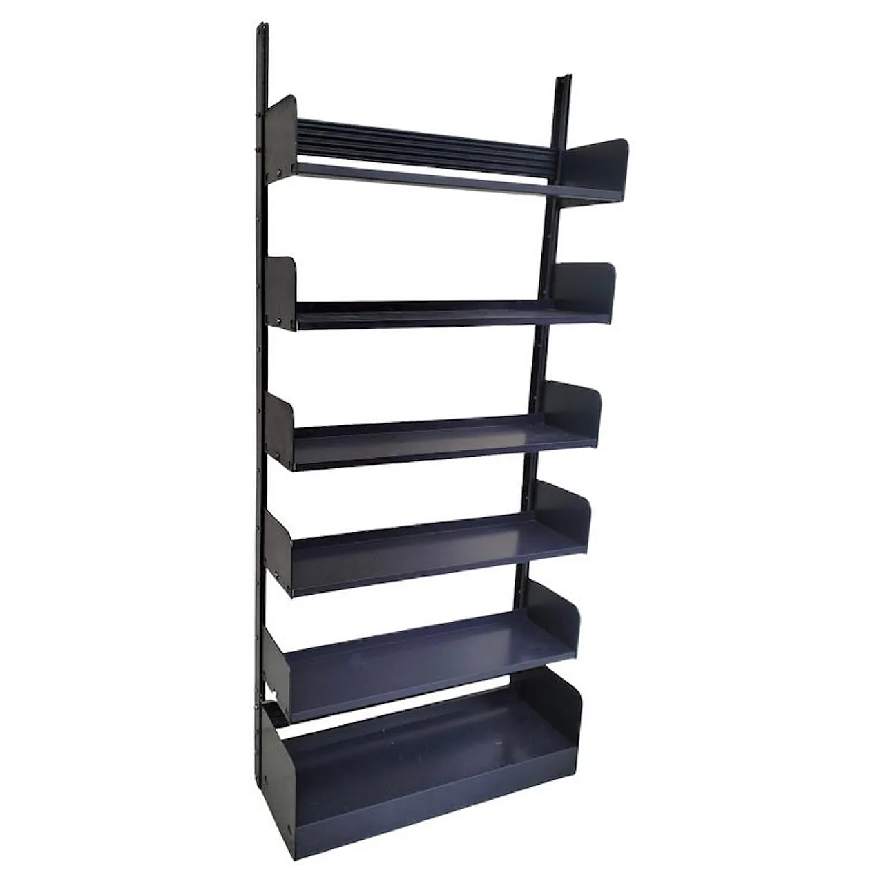 Congresso blue metal bookcases by Lips Vago, 70s 1