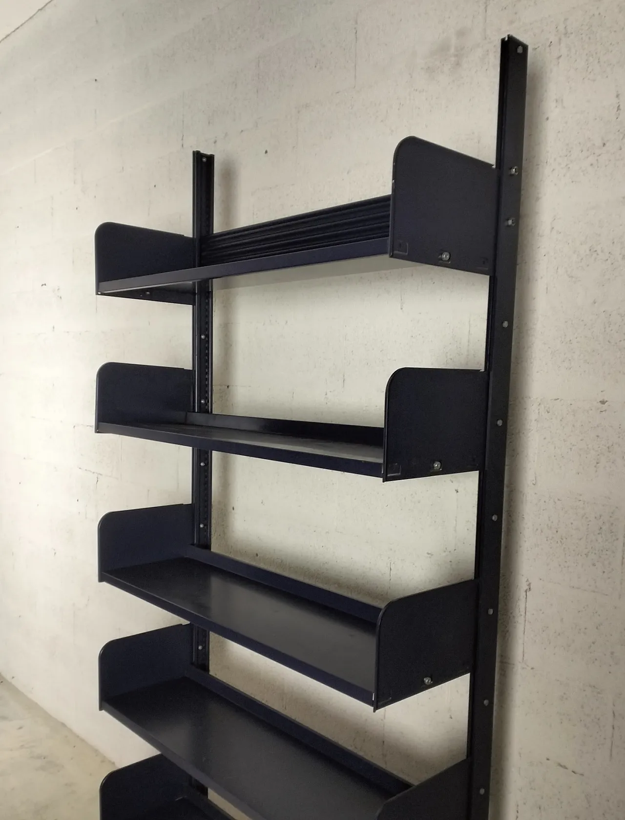 Congresso blue metal bookcases by Lips Vago, 70s 2