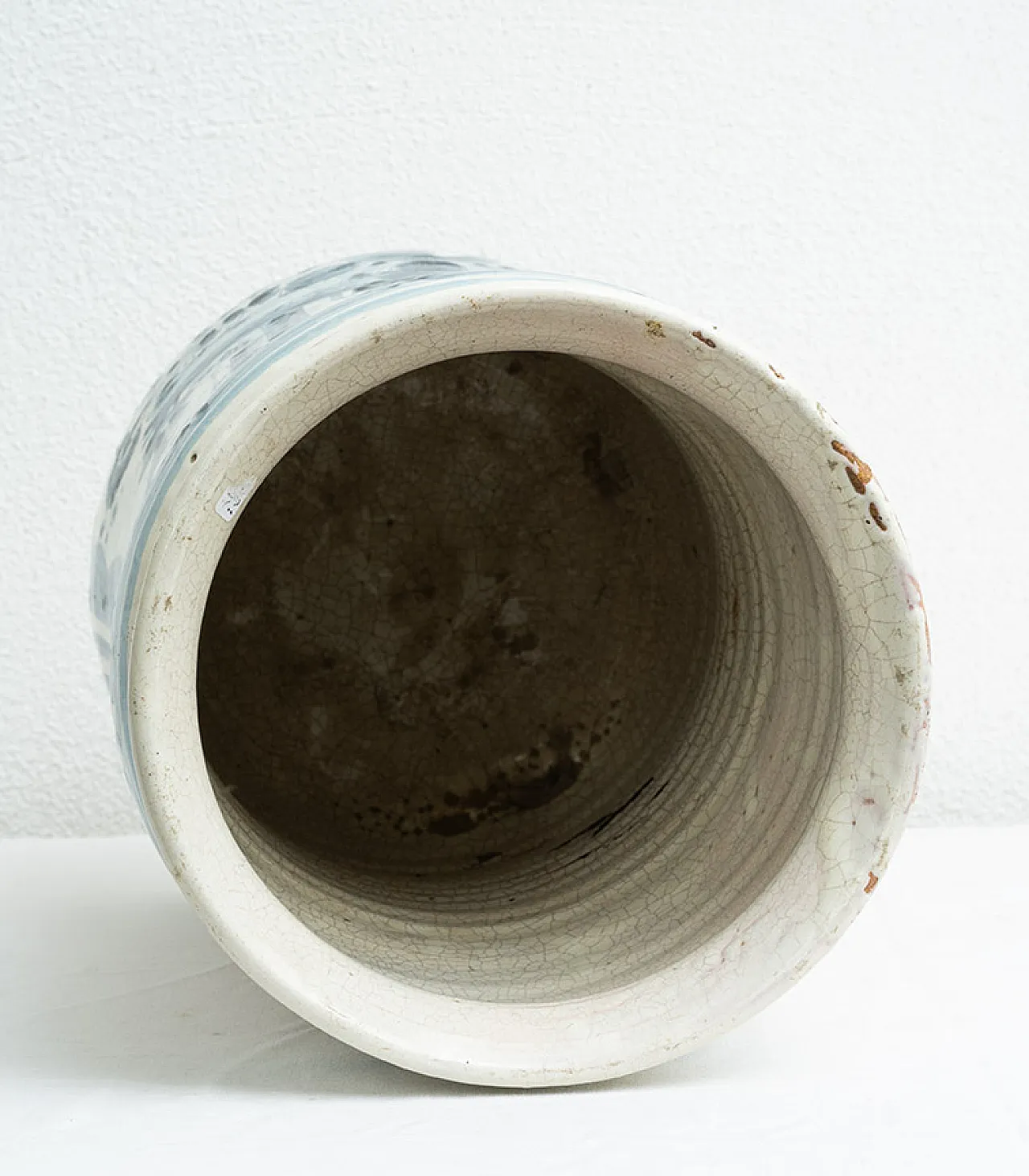 Vaso in maiolica smaltata raffigurante paesaggio, '700 5