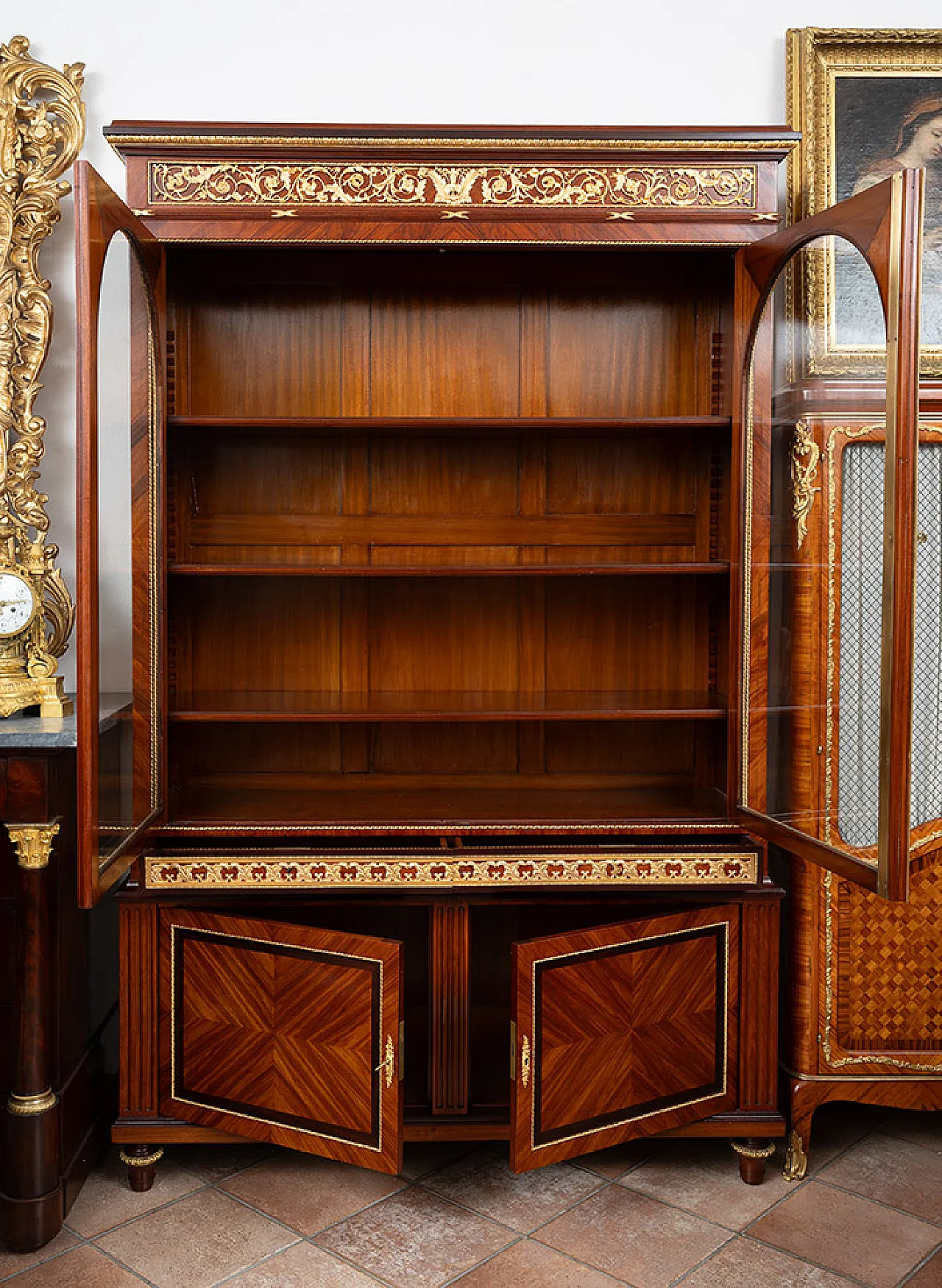 Libreria Napoleone III in pregiati legni esotici, '800 2