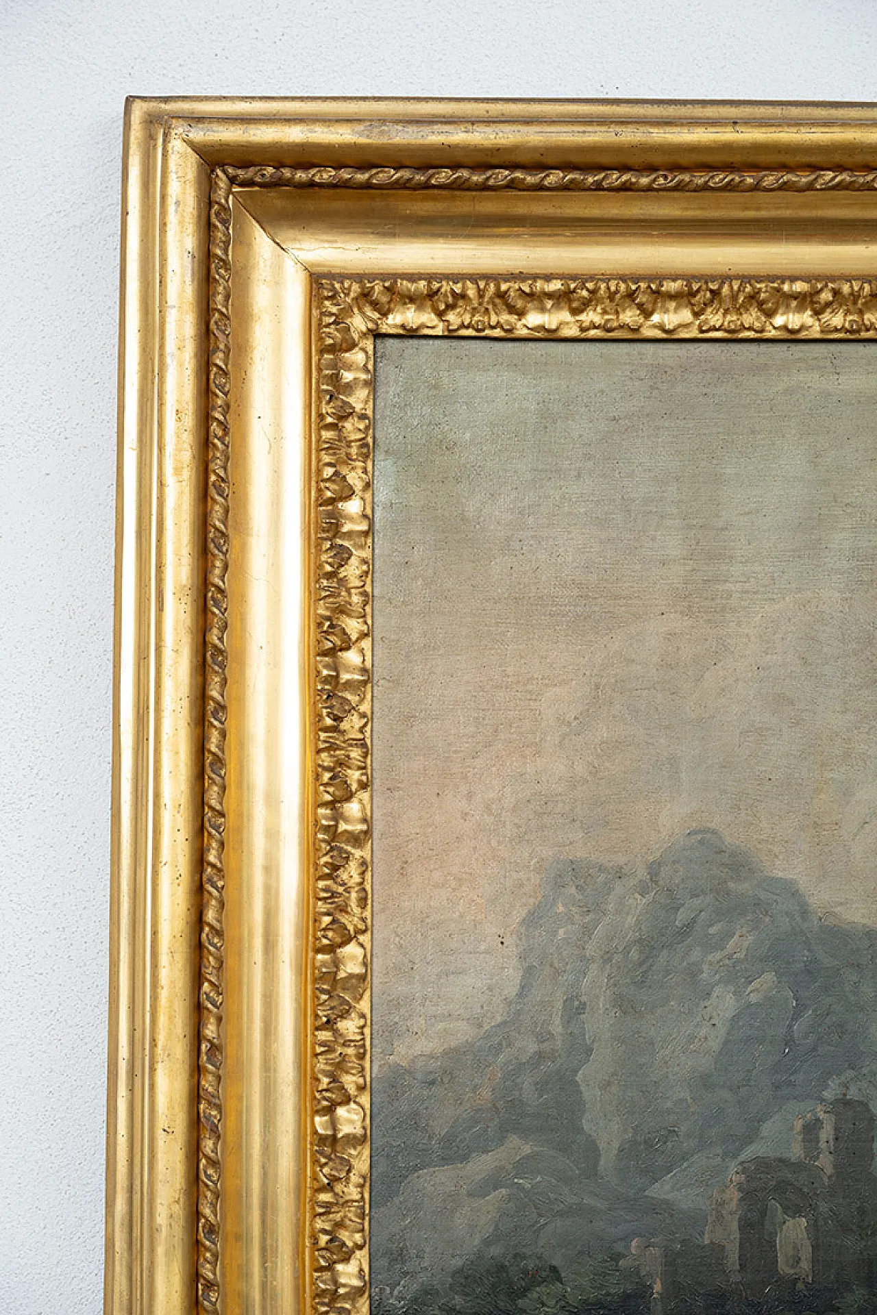 Coppia di dipinti olio su tela con cornici coeve, '700 5