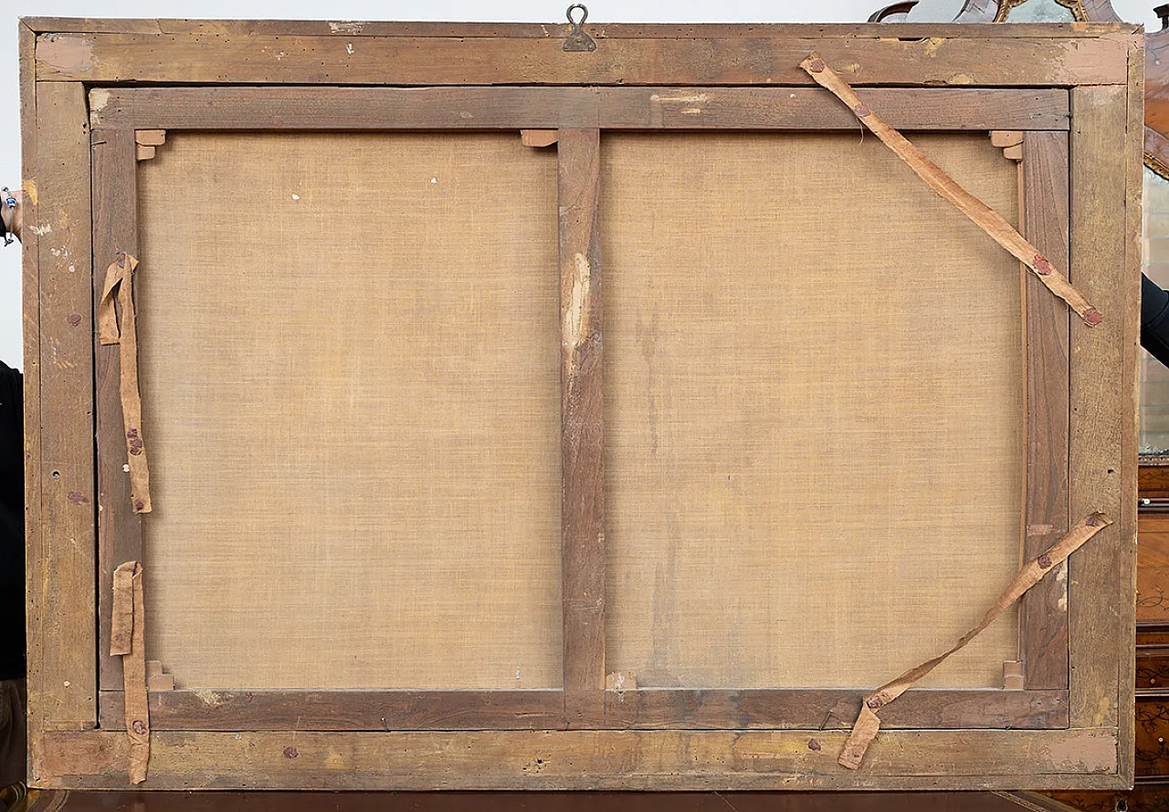 Coppia di dipinti olio su tela con cornici coeve, '700 6