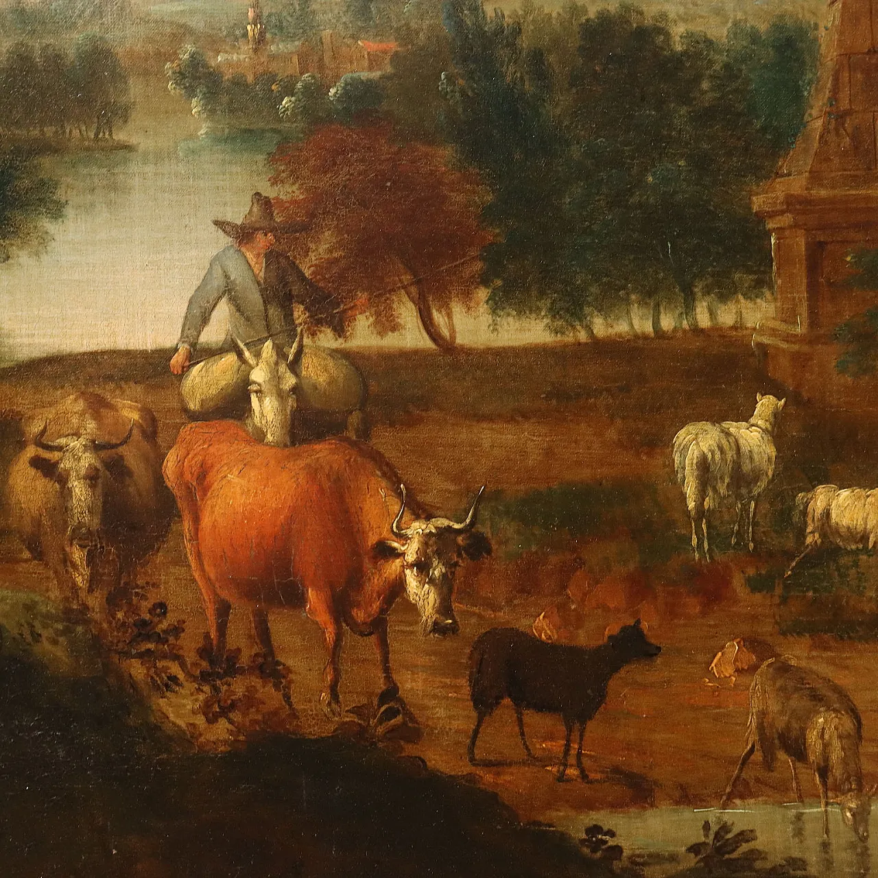 Olio su tela attribuito alla cerchia di Hendrick Mommers, '700 4